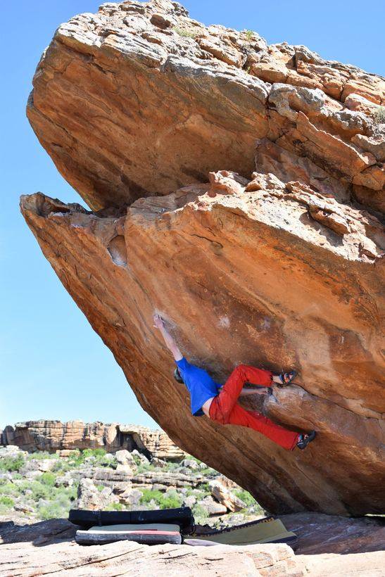 Climber on a Rocklands roof